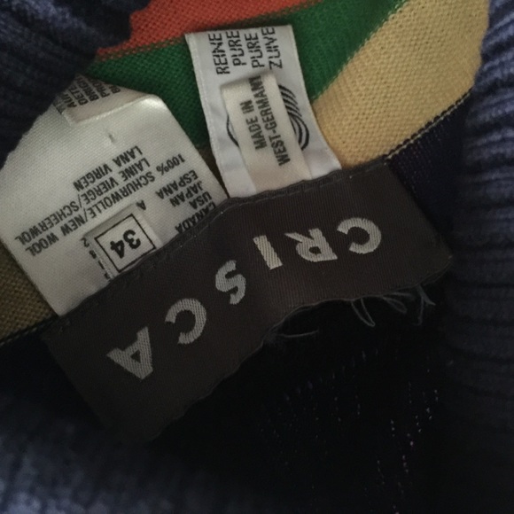 CRISCA Lambs Wool Long Striped Jumper - Picture 7 of 8